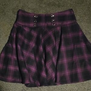 Plaid Purple and Black Women's Skirt